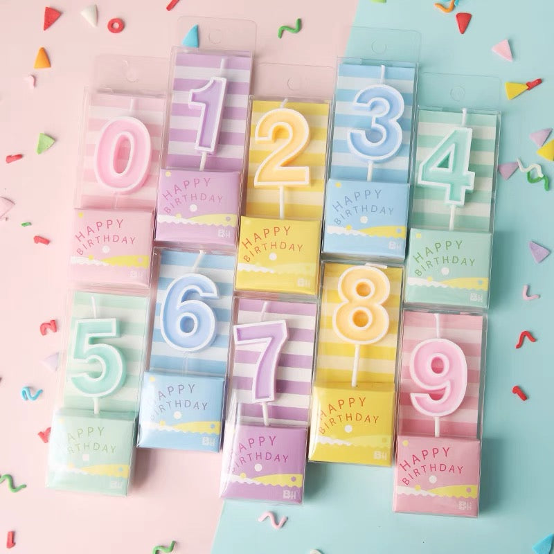 Pastel number candles